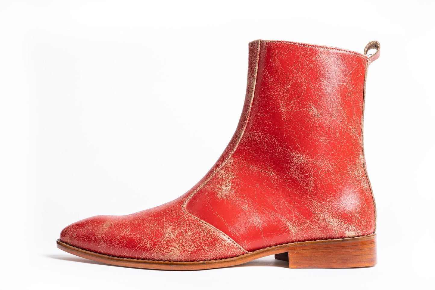 RED DISTRESSED BOOTS