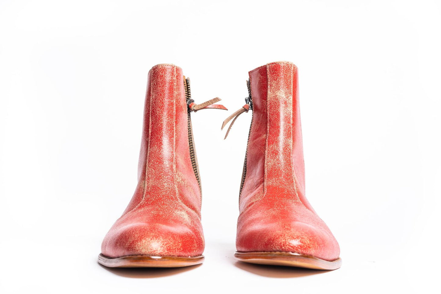 RED DISTRESSED BOOTS